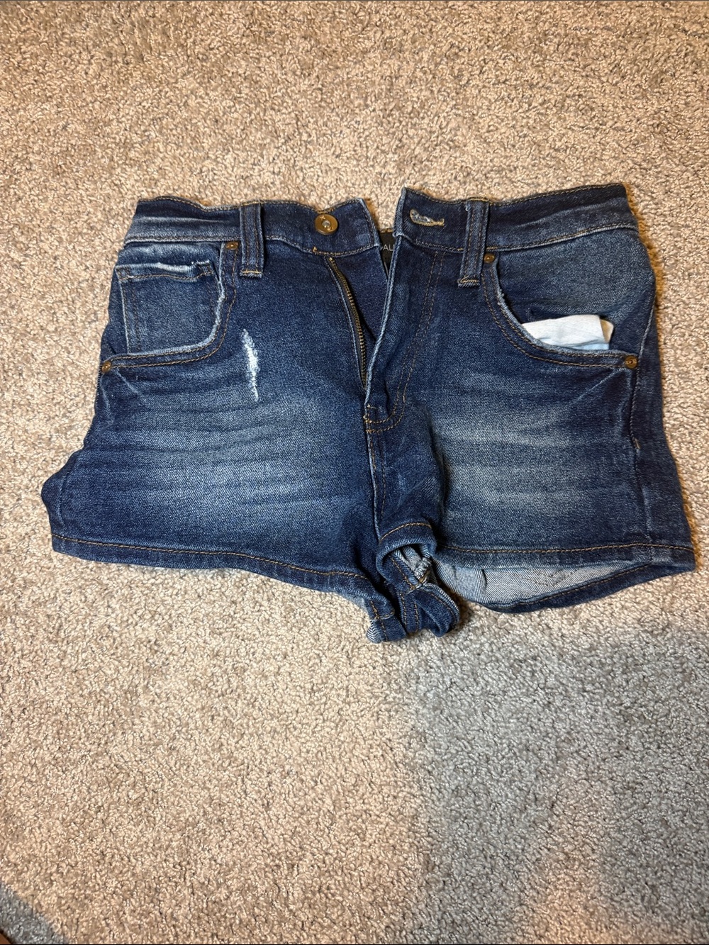 Kendall & Kylie Dark Blue Washed Denim Jean Shorts